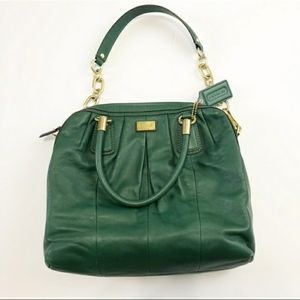 COACH Kristin Leather Pleated Green Satchel